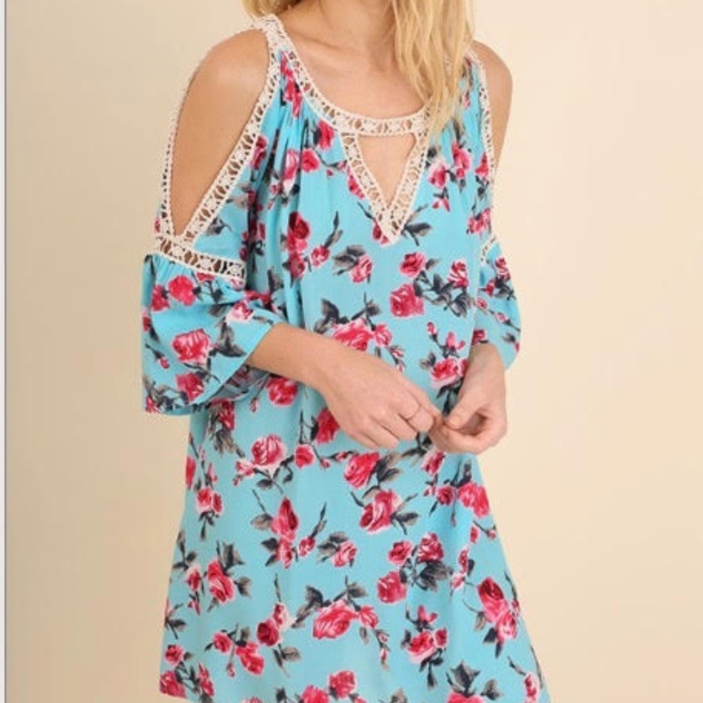 *Umgee* Floral Open Shoulder Summer Dress